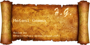 Hetesi Gemma névjegykártya